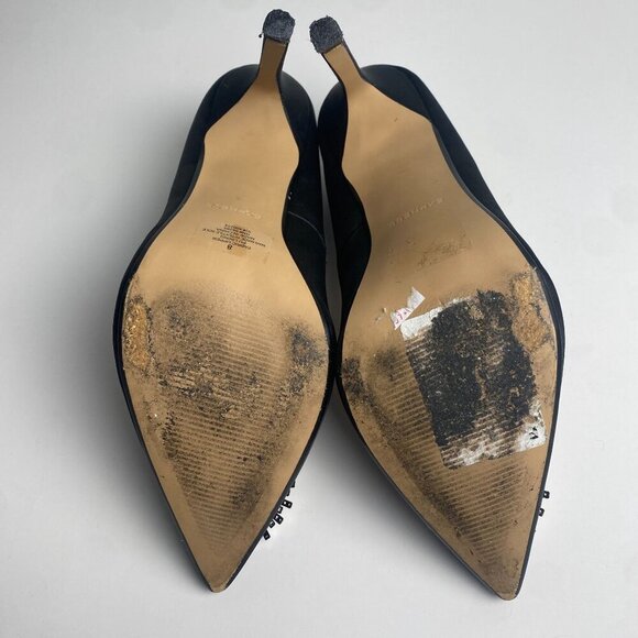 Express Pumps Heels Rhinestone Embellished Black Size 8 - Picture 8 of 10